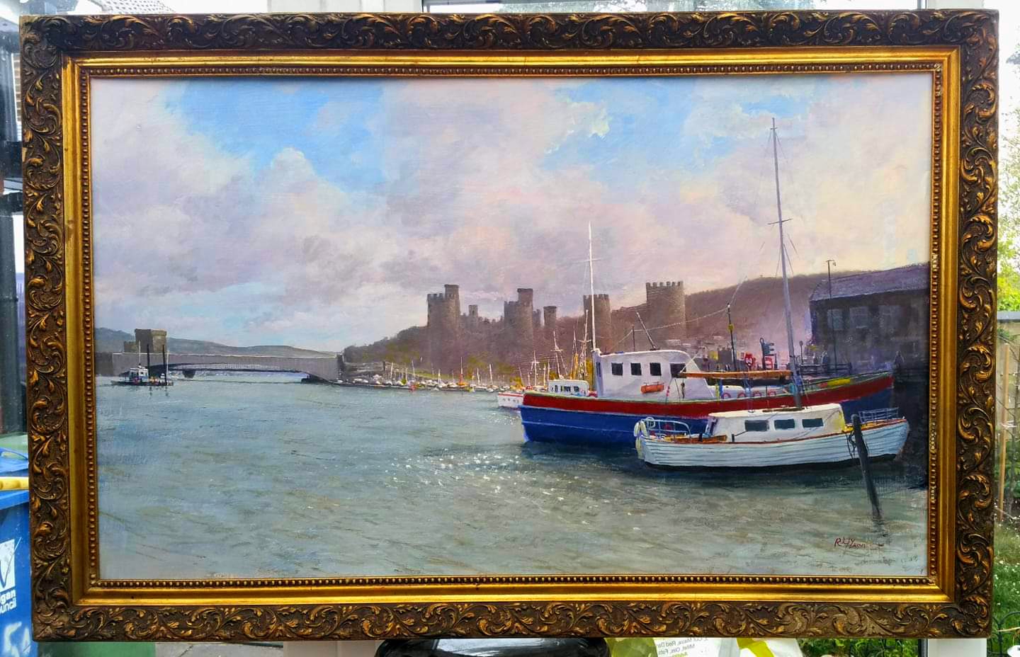 Conwy Castle and dock Wales image