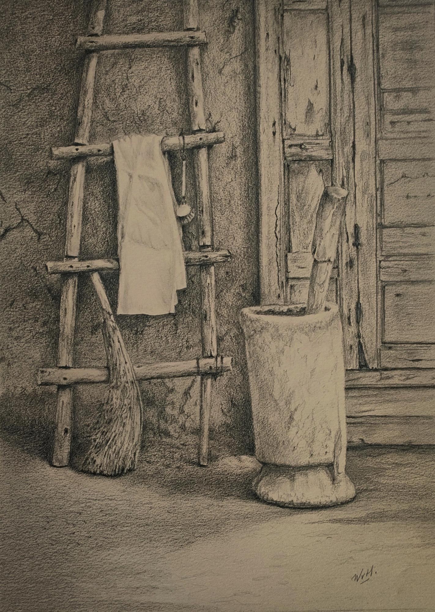 Masai wasruimte. Potloodtekening  image