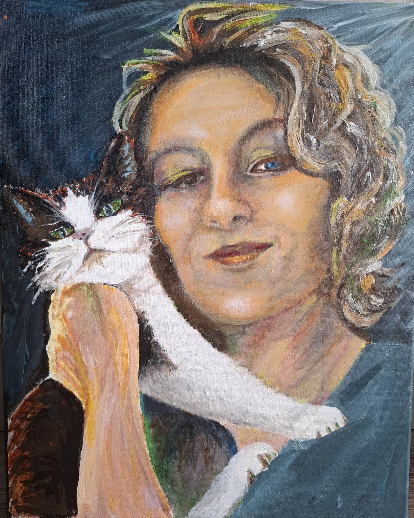 Zelfportret met mijn kat Teline image