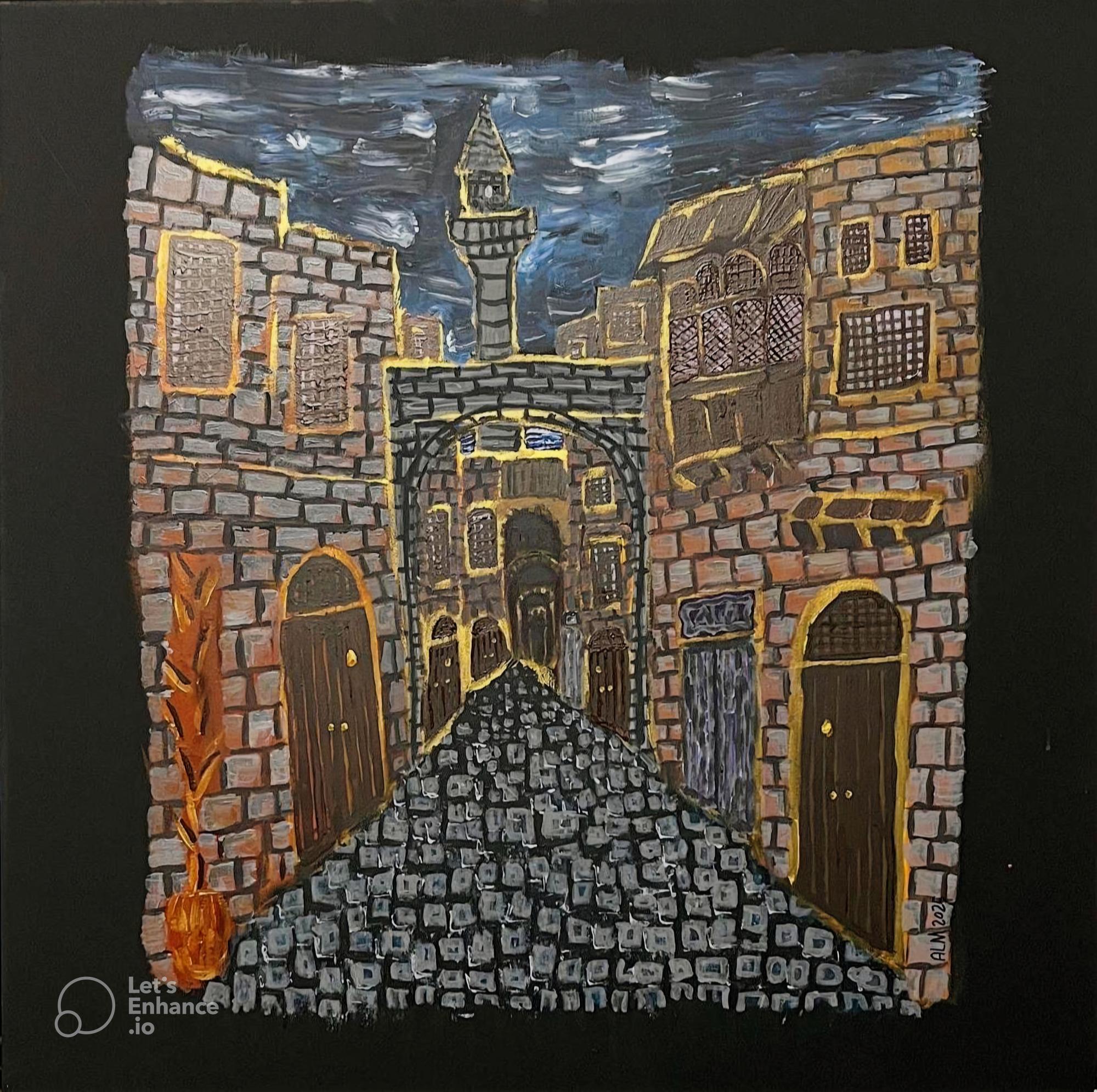 Old Damascus: Alley Gilded Night image