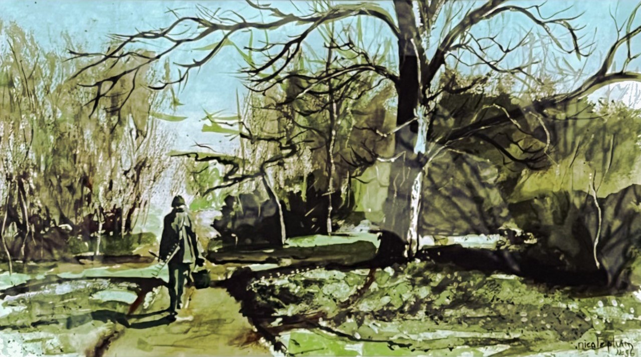 Tuinman in Belmonte Arboretum Wageningen  image