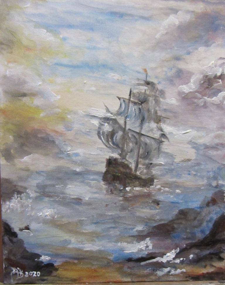Galleon in the mist image