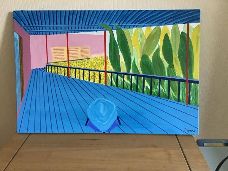 Blue balcony  image