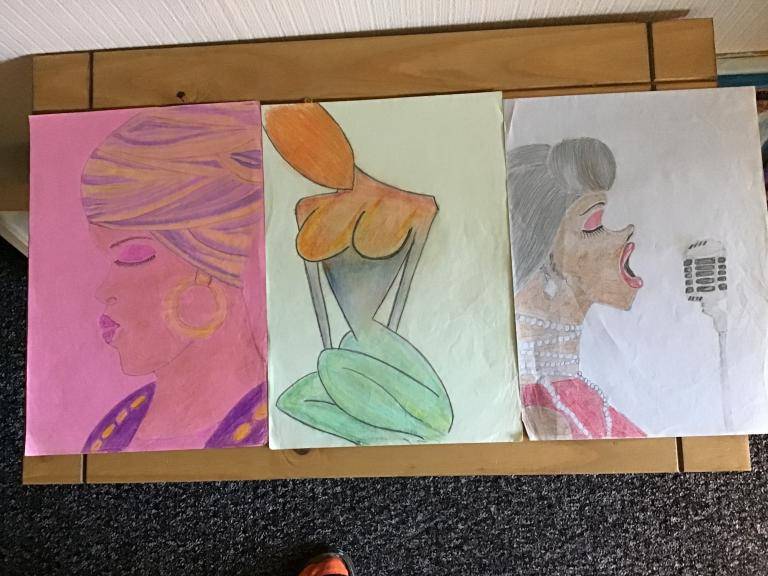 Girls on paper image
