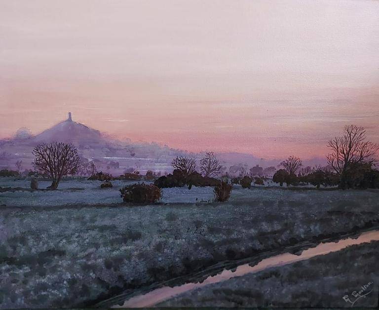 Glastonbury Tor, Viewed from the Somerset levels in Winter Glastonbury Tor, Viewed from the Somerset levels in Winter image