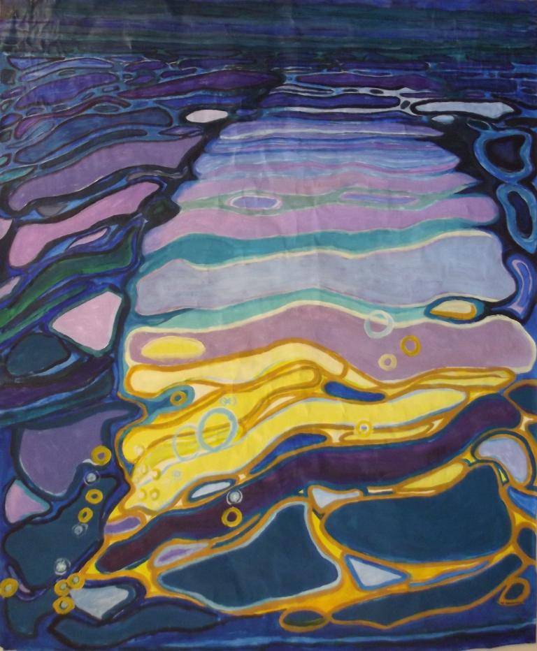 Sunlight on dark water image