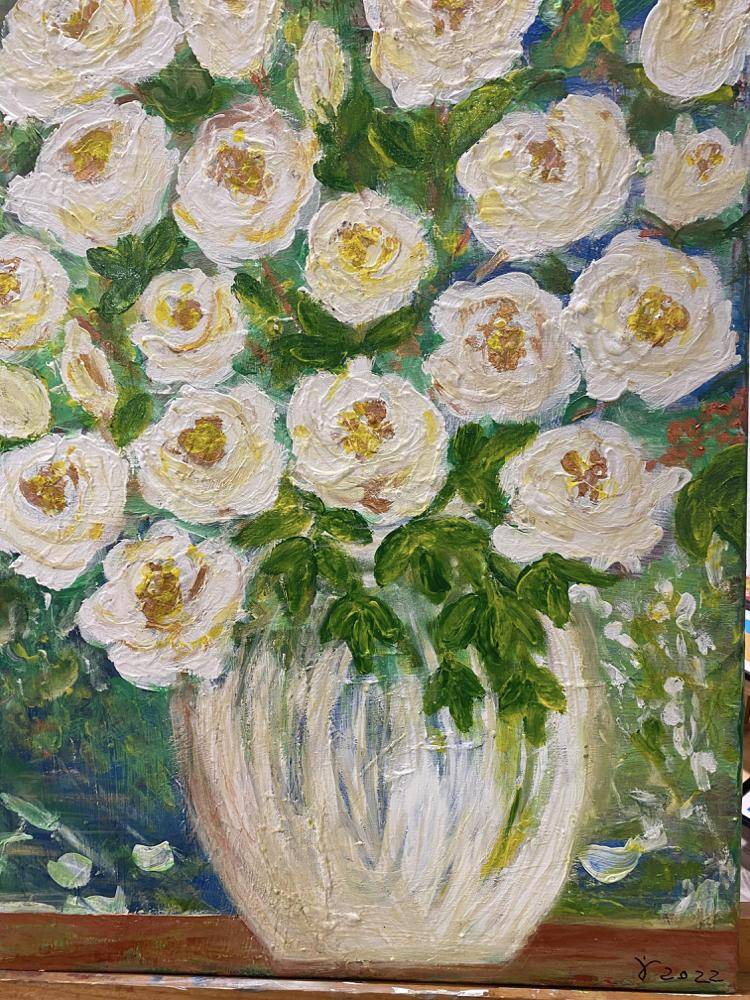 Summer dream of white roses  image