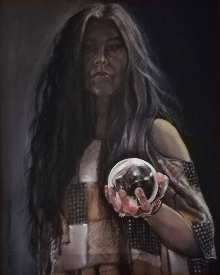 Self-portrait in the style of Da Vinci's Salvator Mundi image