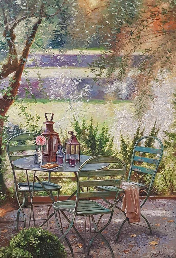 Seat in the backyard  image