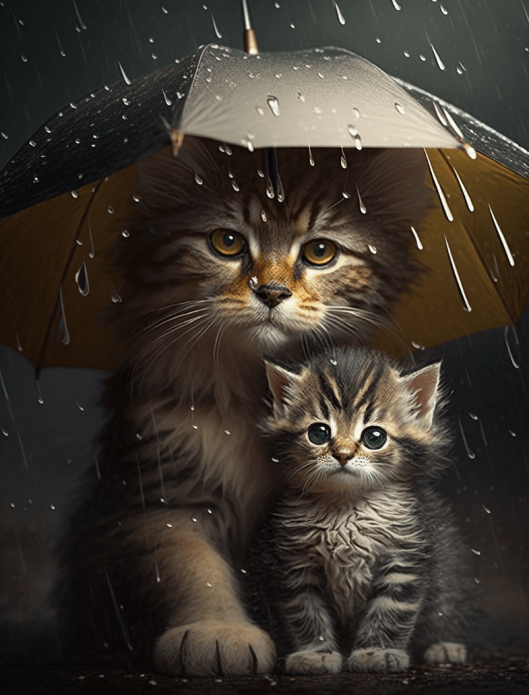 Kittens in the rain image