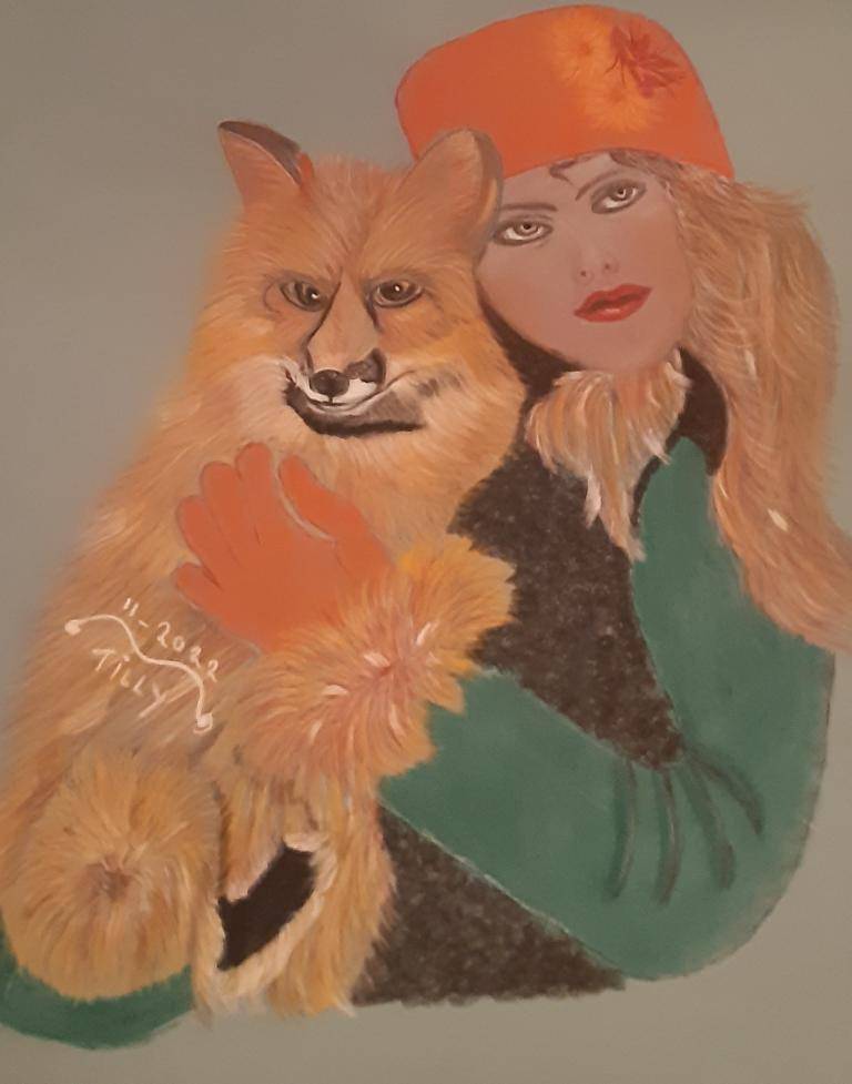 Vrouw met wolf image