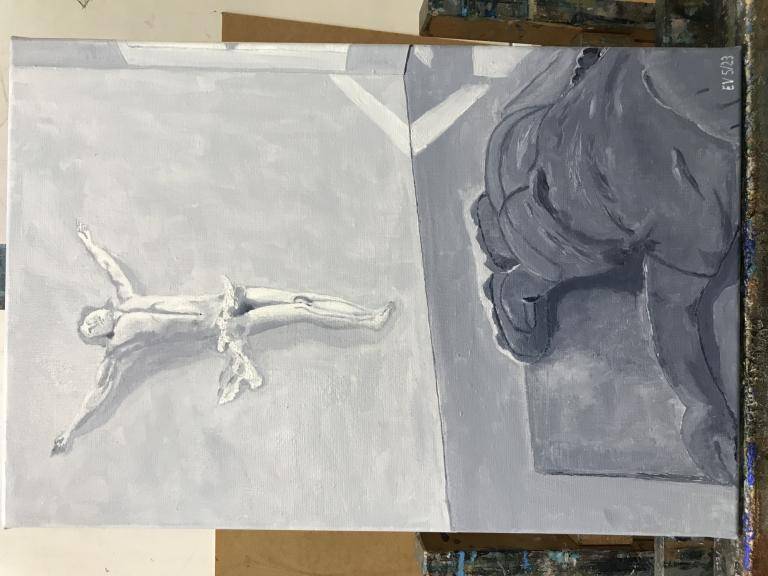 Cristo vivo after Study by Charles Ray and the Concrete dwarf also Charles Ray  image