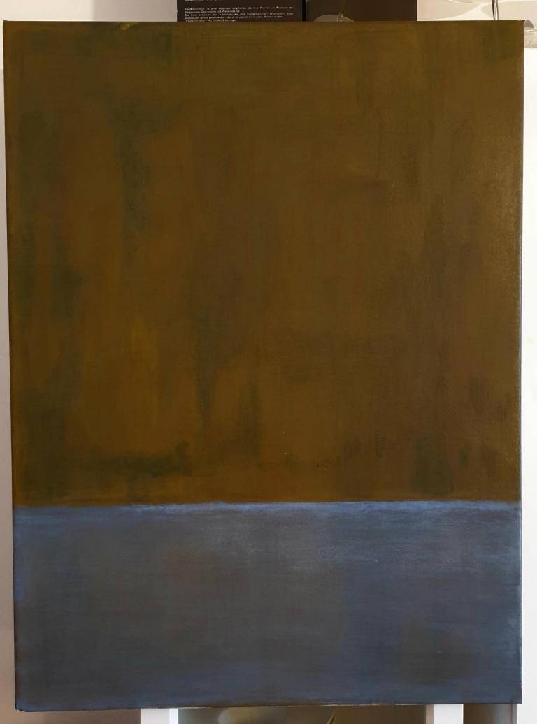 Brown over grey - colorfield painting image