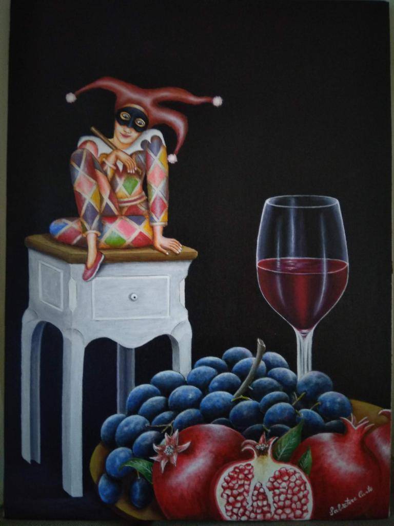 Harlequin and the wine image