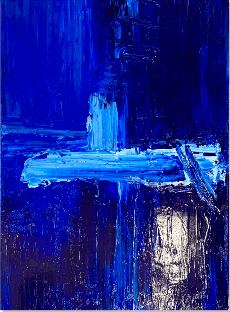 No. 10 Variations of Blue with White. Variations in Blue · Oil on canvas · 2026 · 70 × 50 cm image
