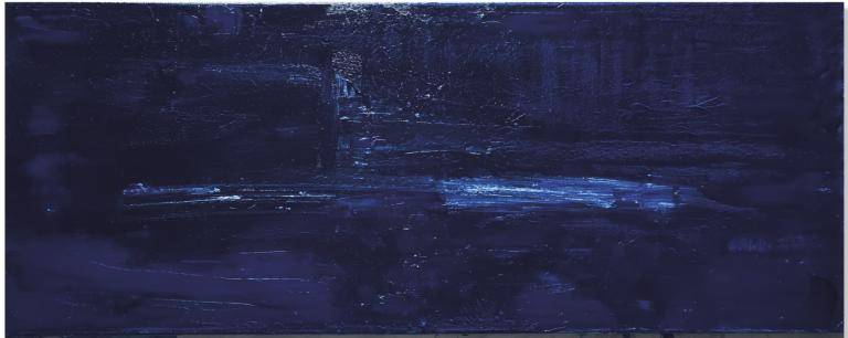 No. 9 Variations of Blue with White. Variations in Blue · Oil on canvas · 2026 · 40 × 100 cm image